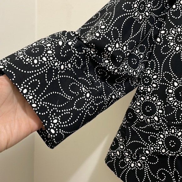 Style & Co. Black White floral print jacket (sz 10) - Picture 3 of 13